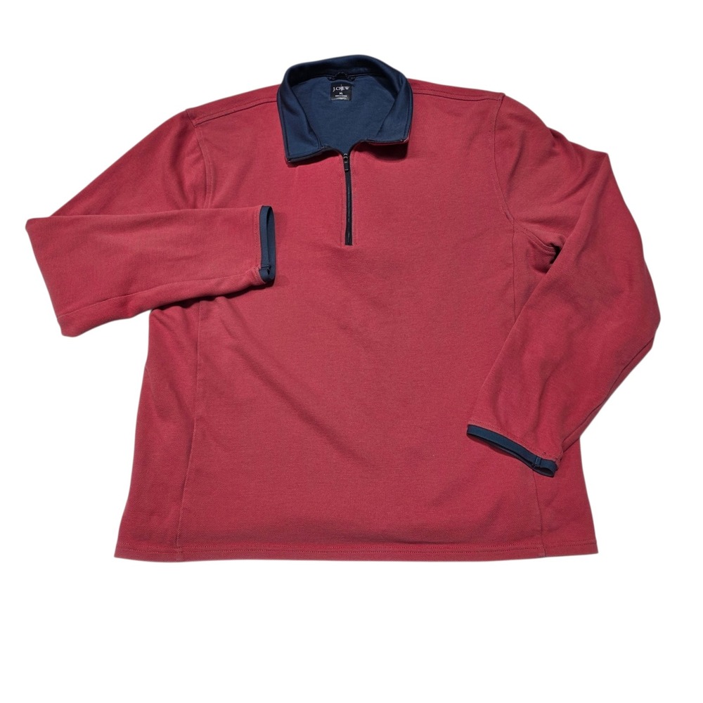 J.Crew Performance Quarter Zip Mens XL Red Pullover Coolmax Stretch Active